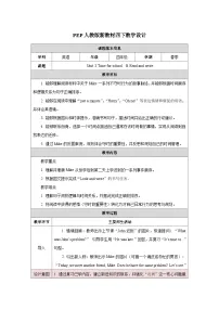 人教版PEP（2024）四年级下册（2024）Part B表格教学设计