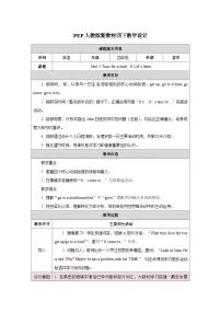 小学英语人教版PEP（2024）四年级下册（2024）Part B表格教学设计