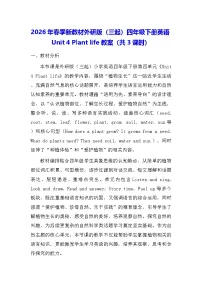 四年级下册（2024）Unit 4 Plant life教案设计