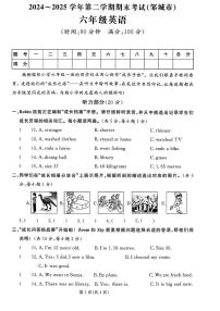 山东济宁市邹城市2024-2025学年第二学期期末考试六年级英语