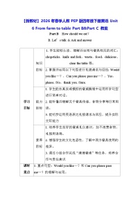 小学英语人教版PEP（2024）四年级下册（2024）Part C教案设计