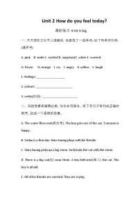 英语四年级下册（2024）Unit 2 How do you feel today?精品习题