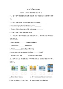 小学英语Lesson 1 Four seasons优秀课堂检测