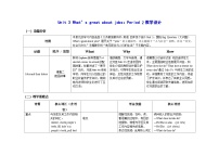 沪教牛津版(六三制一起)(2024)四年级下册（2024）Unit 3 What's great about jobs?表格教学设计
