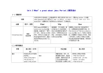 沪教牛津版(六三制一起)(2024)四年级下册（2024）Unit 3 What's great about jobs?表格教学设计