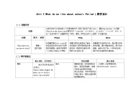 小学Unit 2 What do we like about school?表格教学设计