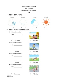 小学英语北京版（2024）二年级下册（2024）Lesson 4 How's the Weather?精品同步测试题