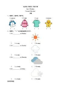 小学英语北京版（2024）二年级下册（2024）Lesson 4 How's the Weather?精品当堂检测题