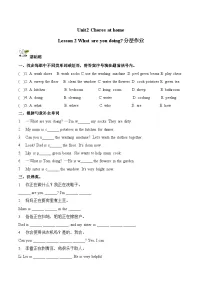 鲁科版 (五四制)2024四年级下册（2024）Lesson 2 What are you doing?课后复习题