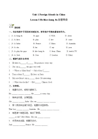 英语鲁科版 (五四制)2024Lesson 3 He likes kung fu当堂达标检测题
