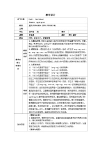 重大版（2024）四年级下册（2024）Unit 1 Our SchoolPhonics表格教学设计