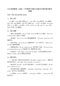 2026春译林版（三起）小学英语六年级下册（全册）各单元知识点复习要点梳理
