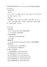 小学英语湘少版（2024）四年级下册（2024）Unit 1 It's on your head优秀课时练习