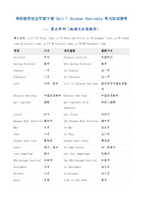 小学英语牛津译林版五年级下册Unit 7 Chinese festivals学案