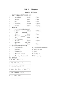 小学英语人教版 (PEP)四年级下册Unit 6 Shopping Part B第一课时达标测试