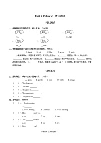 人教版 (PEP)三年级上册Unit 2  Colours综合与测试单元测试习题