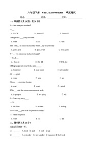 小学人教版 (PEP)Unit 2 Last weekend综合与测试精品单元测试巩固练习