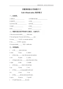 小学新版-牛津译林版Unit 4 Road safety当堂检测题