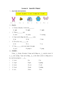 冀教版 (三年级起点)六年级上册Lesson 14 Snow! It's Winter!课时训练