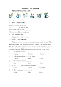 小学Lesson 18 The Snowman达标测试