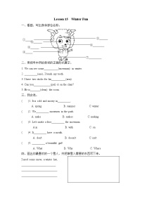 冀教版 (三年级起点)六年级上册Lesson 15 Winter Fun随堂练习题