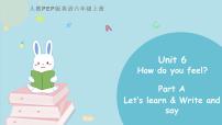 小学英语人教版 (PEP)六年级上册Unit 6 How do you feel? Part A完美版课件ppt