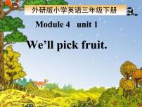 外研版 (一年级起点)三年级下册Unit 1 We'll pick fruit.课文内容课件ppt