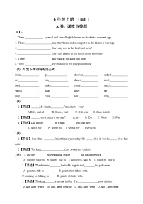 英语六年级上册Unit 1 The king's new clothes优秀课堂检测