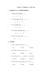 小学英语冀教版 (三年级起点)五年级下册Unit 2 In BeijingLesson 11 Shopping in Beijing测试题