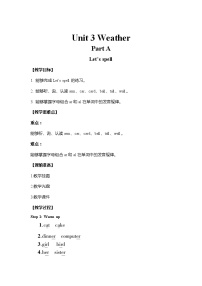 人教版 (PEP)四年级下册Unit 3 Weather Part A第三课时教学设计