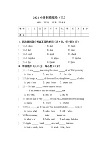 冲刺名校2021小升初英语模拟卷（五）（通用版）