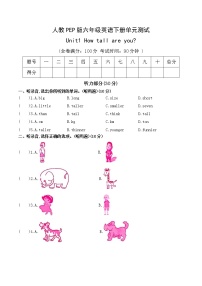 人教版 (PEP)六年级下册单元综合与测试单元测试习题