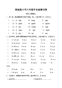 陕旅版六年级英语毕业检测试卷（无答案）