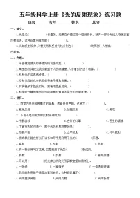 小学教科版 (2017)6.光的反射现象随堂练习题