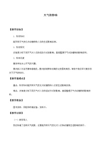 小学科学苏教版 (2017)二年级上册2 天气的影响教案