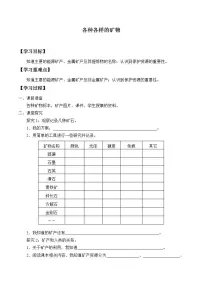 小学科学青岛版 (六三制)五年级上册第一单元 地球和地表的变化5 各种各样的矿物导学案