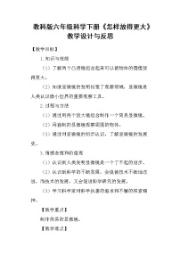 教科版六年级下册4、怎样放得更大教案