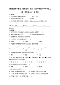 小学科学教科版 (2017)六年级上册5.影长的四季变化精练