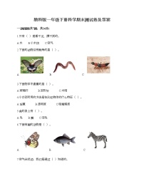 教科版一年级下册科学期末测试卷及答案48