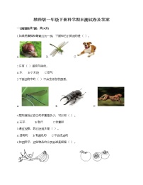 教科版一年级下册科学期末测试卷及答案38