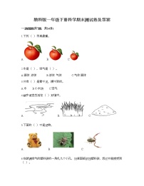 教科版一年级下册科学期末测试卷及答案18