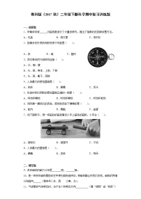 教科版二年级下册科学期中复习训练题（含答案）