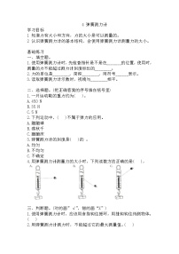 2020-2021学年4.弹簧测力计巩固练习