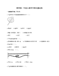 教科版一年级上册科学期末测试卷含答案解析