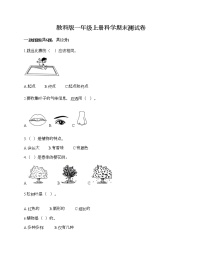 教科版一年级上册科学期末测试卷（研优卷）