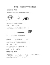 教科版一年级上册科学期末测试卷附精品答案