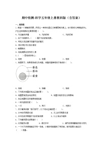 教科版五年级上册科学期中试卷3（含答案）