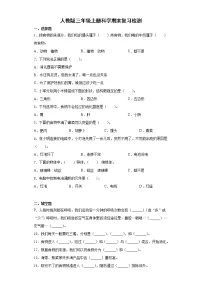 人教鄂教版科学三年级上册期末检测4（含答案）