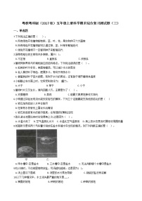 粤教粤科版五年级上册科学期末综合复习测试题（三）附答案