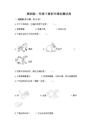 教科版一年级下册科学期末测试卷（历年真题）